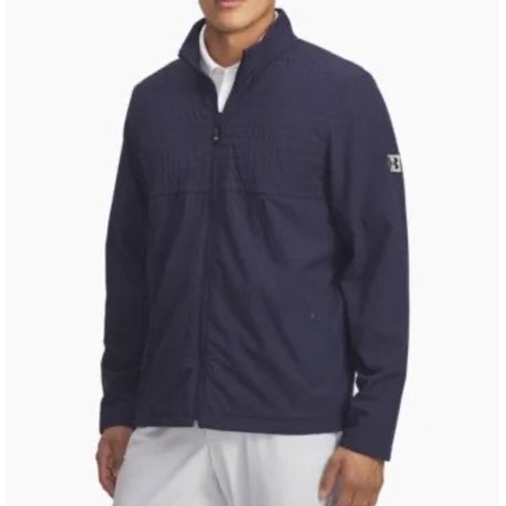 Under Armour Golf Jacket Mens Large Navy Blue Excellent Storm Full Zip Casual